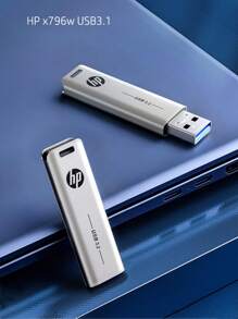 HP USB Flash Drive X796w USB3.2 32GB 64GB 128GB 256GB Metal Pendrive High Speed Push And Pull Metallic Body U-Disk For Destops Laptop  TV - Beige - View 3