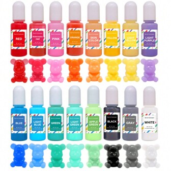 Epoxy Resin Pigment - Macaron 16 Solid Colors  Epoxy Resin Color Pigment For Resin Coloring, Concentrated Resin Dye For Jewelry Making, Art, Paint, Crafts - 0.35oz/10ml Each