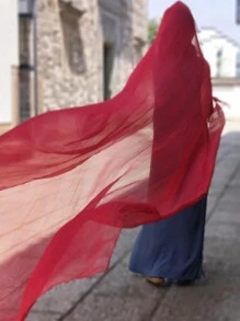 女士波西米亚风超长雪纺围巾，轻盈舞蹈防晒披肩，超大披肩 - 多色 - 查看 2