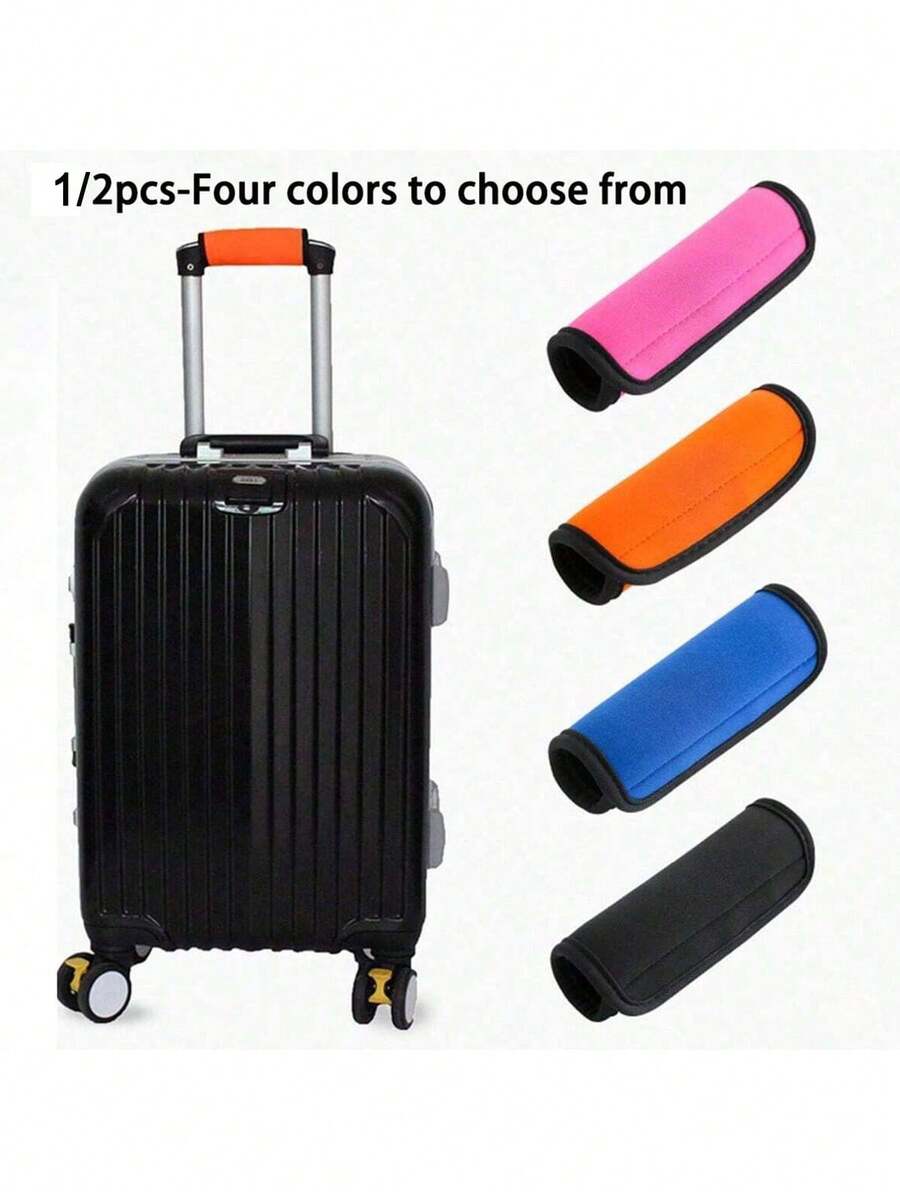 1/2Pcs Luggage Trolley Case Handle Cover, Travel Case Bag Handle Grip Protective Cover, Travel Bag Covers, Luggage Grip Identifiers Suitcase Wraps,E Handle Cover Comfortable Suitcase Wrap Grip Soft Identifier Armrest Protective Cover Handle Protective,Luggage Handle Set, Trolley Case Handle Protection Cover, Wear-Resistant Convenient And Comfortable Pad, Shoulder Strap, Airplane Cruise Ship Travel Accessories - Multicolor - View 1