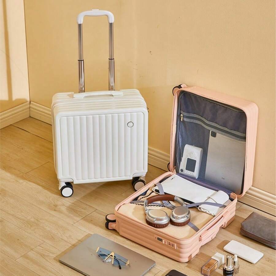 Grazioso bagaglio da viaggio aereo in stile fresco da 18 pollici, valigia a tracolla con password per uomini e donne, bagaglio a mano senza bisogno di bagagli in stiva, viaggio scolastico viaggio di nozze vacanza studio all'estero accessori da viaggio scelta ideale per regali, durevole per ragazzi, ragazze, studenti, coppie.