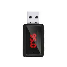 車用藍牙5.3 FM 發射器，免提通話音樂接收器，迷你USB電源車載套件，無線汽車音頻適配器，適用於汽車FM收音機，即插即用，LED顯示屏 - 黑色 - 查看 10