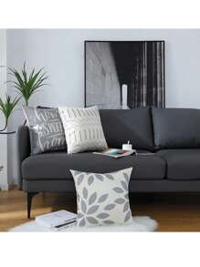 4 Piezas Funda De Almohada Decoración Del Salón 45x45cm Color Gris, Fundas Para Cojines Decoración Del Salón  para Patio al Aire Libre, Jardín, Sala de Estar, Sofá - Gris - Ver 6