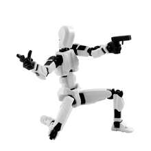 1 套/5 件随机颜色多关节可移动小雕像幸运娃娃 3D 打印机器人组装模型收藏品 DIY 减压娃娃 - 彩色 - 查看 6