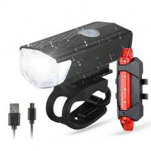 1pc Bicycle LED Waterproof Front Light & Warning Tail Light Set Cycling Equipment Mountain Bike Parts