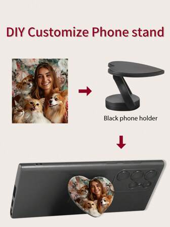 1 Stück personalisiertes Handy-Ständer-Hülle für Haustiere, Partner, Freunde