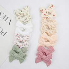 4 pièces Barrettes à cheveux pour enfants avec nœud imprimé en tissu, un ensemble d'accessoires de cheveux de style frais comprenant des pinces à clip en ruban tressé, sûres pour bébé, pour le port quotidien et les séances photos, un cadeau d'amour pour la Saint-Valentin
