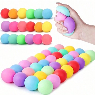 1/2/5/6/10/20/30 piezas Bola antiestrés de lenta recuperación en colores aleatorios, bola elástica de juguete sensorial para aliviar la ansiedad y el estrés, terapia manual