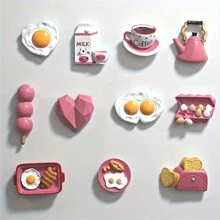 1pc Colorful Refrigerator Stickers - Adorable Kitchen Essentials Decals For Egg, Milk, Coffee, And More - Adds Personalized To Home Decor - Unique Idea For Friends And Loved Ones Best - Multicolor - View 3