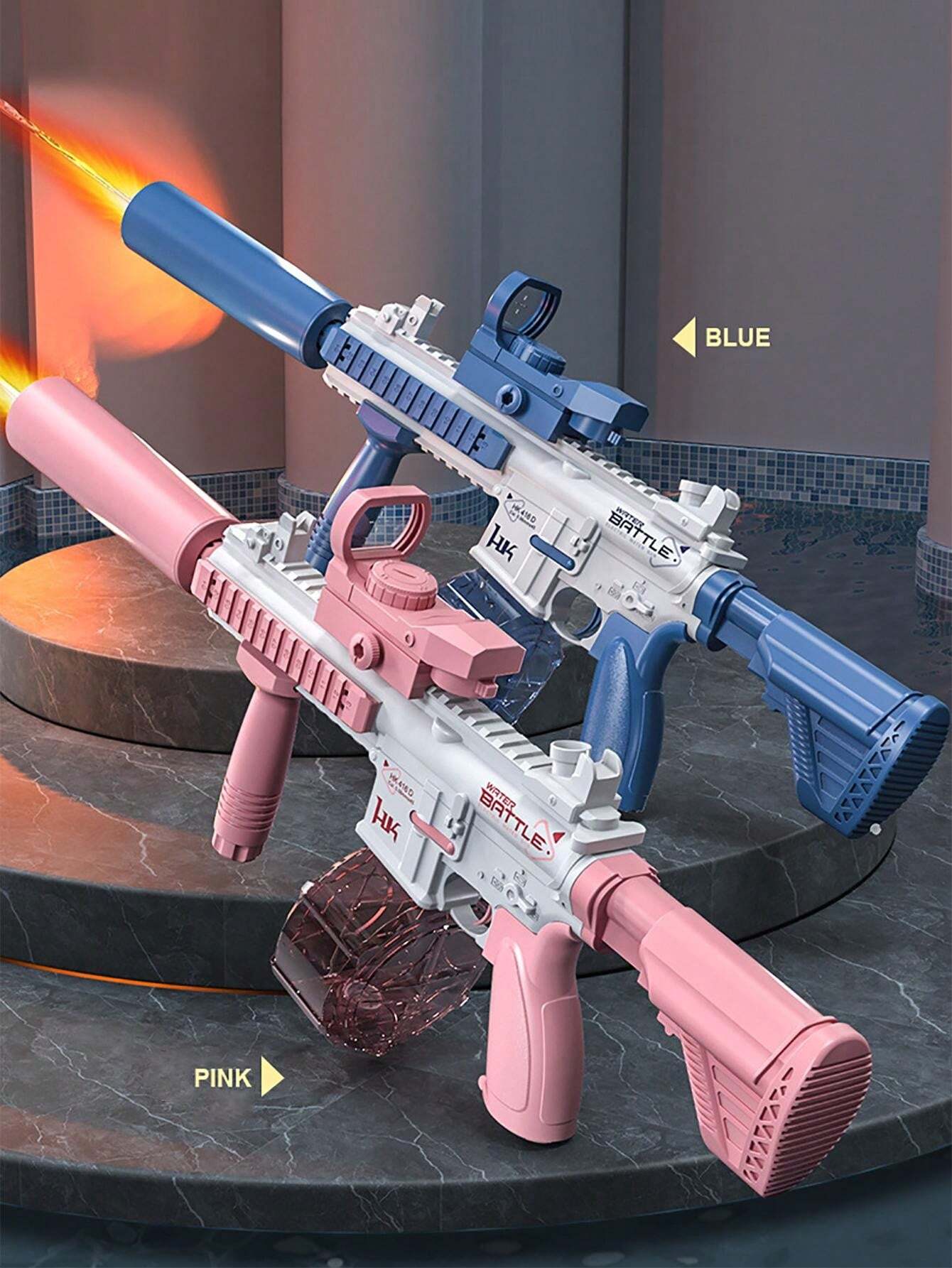 Pistolet à Eau Électrique 500 Ml - Portée 6 M, LED, Rechargeable 1200 MAh | Pour Enfants +14 Ans Et Adultes