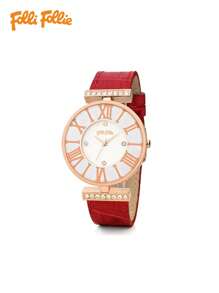 Folli Follie 经典时尚罗马王朝系列小圆盘女士石英腕表 - 紅色 - 查看 1