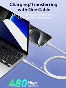 Rocoren PD 100W USB C轉USB Type C線材，用於快速充電，充電器液態矽膠電線，適用於15 Type-C USBC電纜，白色 - 白色 - 查看 9