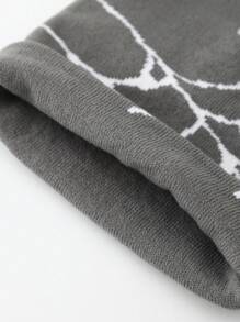 1pc Y2K Street Style Spider Web Knit Beanie Hat For Kids, Graphic Design, Suitable For Outdoor Activities In Autumn And Winter For Warmth