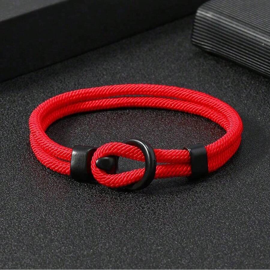 1pc Minimalist Handmade Milan Rope Bracelet For Men With Braided Design And Clasp, Suitable For Daily And Summer Wear - A - View 1