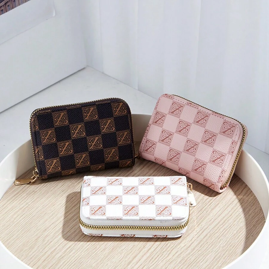 Portatarjetas de crédito, cartera pequeña para tarjetas, caja de almacenamiento para tarjetas, cartera con cremallera tipo acordeón