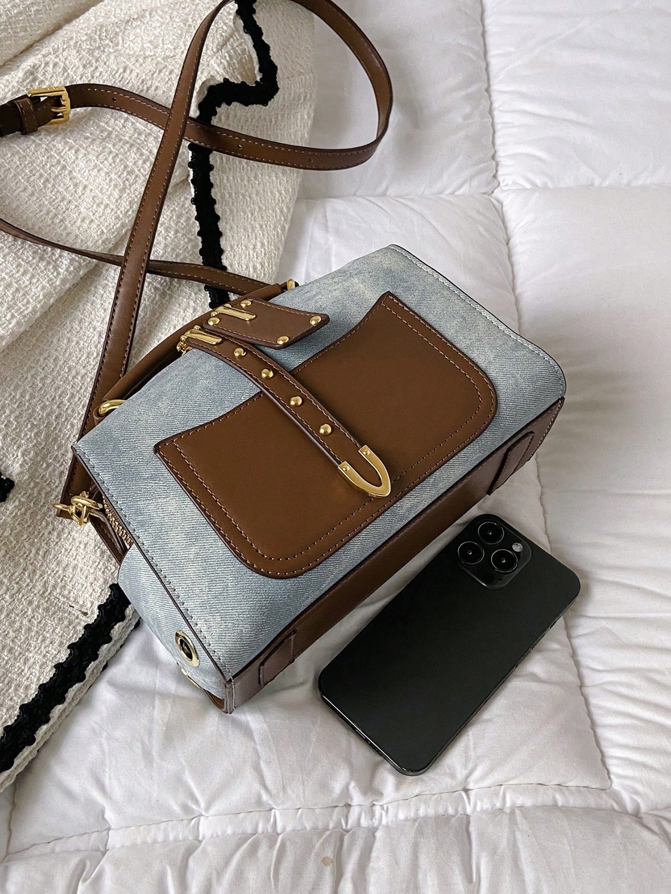 yating 1 قطعة (22x13x11 سم) حقيبة كتف يدوية فاخرة...