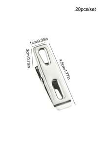 20pcs/Set Stainless Steel Clothespin, Multifunction Clothes Peg For Home