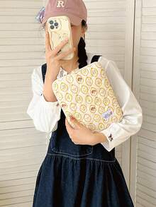Bolsa interna de computadora con diseño de dibujos animados lindos, disponible en múltiples tamaños. Bolsas para laptop de salón de clases, bolsas de almacenamiento de maestros, bolsas organizadoras de salón de clases, útiles escolares de regreso a clases para escuela, tablet, funda y estuche para laptop - Amarillo - Ver 2