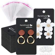 200 Pieces Earring Display Cards, Handmade With Love Earrings Holders Cards,2" X 3.5" Earring Holders For Selling, Black Earring Cards, Stud Earring Cards For Selling,Jewelry,Business(Black,Brown,White) - 200 Pieces - View 8