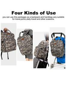 Mommy Bag Large Capacity Waterproof Multi-Functional Diaper Bag Backpack 3-Piece Set With Wet And Dry Separation Baby Diaper Bag For Travel - Navy Blue - View 9