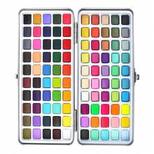 Conjunto De Pintura De Acuarela Sólida Concentrada De 100 Colores Con Embalaje De Caja De Hierro - Multicolor - Ver 2