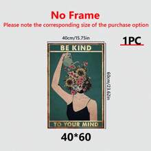 1pc Canvas Framed Wall Painting, Easy To Hang, Spiritual Kindness Heart Poster Decorative Painting, Canvas Bedroom Art Living Room, Classroom School Decor Modern Aesthetic Poster (Framed),Wall Art Gifts Birthday Graduation - Multicolor - View 14