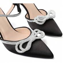 RIBONGZ Women's Wedding Shoes Glitter Sparkly Pointed Toe Strappy High Heels Sexy Ankle Strap Pumps Bridal Party Work Dress Shoes Valentines - Xmwyz-黑色 - 查看 7