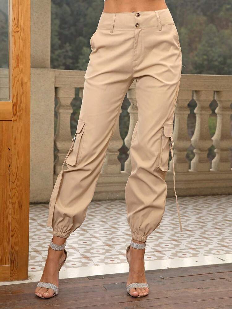 Women Pants - Khaki - View 7