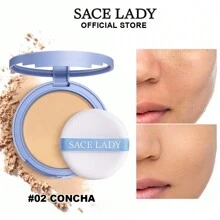 Polvo facial SACE LADY Mate, control de brillo, larga duración, maquillaje facial perfecto con espejo