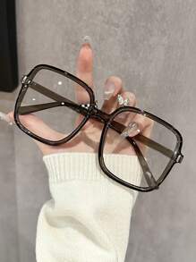 1 pièce/3 pièces Lunettes claires de style classe, esthétique, moderne et simple pour femmes. Style technologique et décontracté pour le bureau, la lecture et la vie quotidienne. Accessoires de lunettes pour femmes.