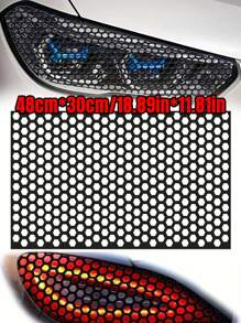 1入黑色汽車尾燈蜂窩貼紙，黑色碳纖維風格貼花，汽車尾燈通用