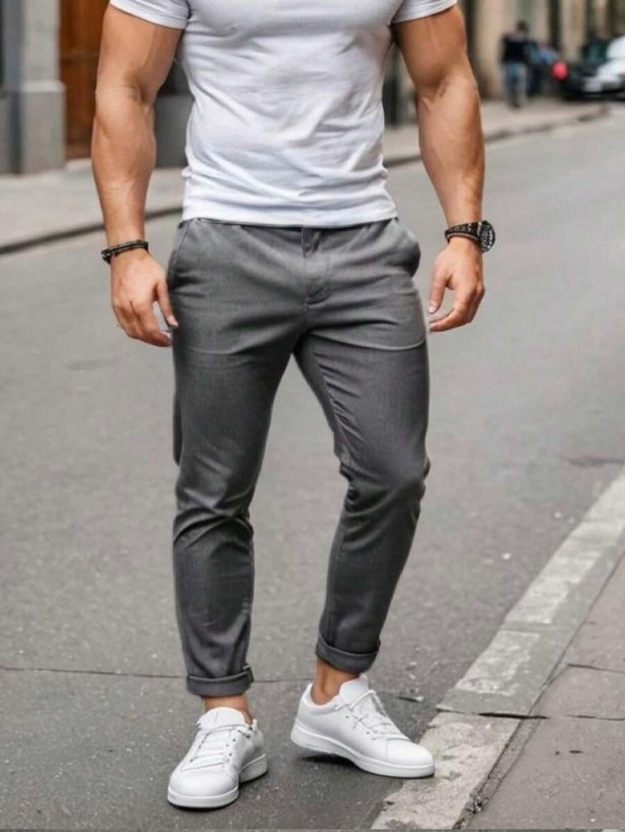 Men Pants - Dark Grey - View 1