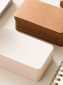 100pcs Diy Hand-Drawn Cards For Leaving Messages With Blank English Word Cards And Kraft Paper Postcards, Randomly Packed In A Box - Camel - View 9