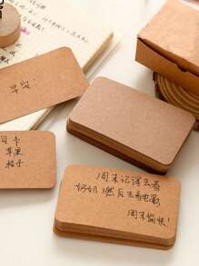 100pcs Diy Hand-Drawn Cards For Leaving Messages With Blank English Word Cards And Kraft Paper Postcards, Randomly Packed In A Box - Camel - View 5