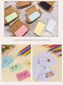 100pcs Diy Hand-Drawn Cards For Leaving Messages With Blank English Word Cards And Kraft Paper Postcards, Randomly Packed In A Box - Camel - View 6