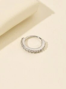 女士方晶锆石假鼻环黄铜圆形软骨耳夹鼻孔穿孔身体饰品 - 彩色 - 查看 4