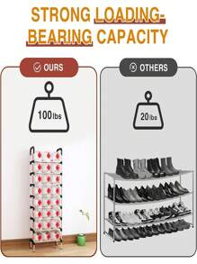 Zapatera Organizador, Rganizador Zapatos Rack de Acero Inoxidable, Organizador para Zapatos y Juguetes, Zapatero para Entrada, Puerta, Garaje, Dormitorio, Guardarropa (8Niveles) - Rosa - Ver 6