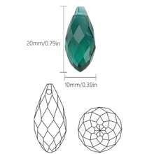 10入組10*20mm水滴形玻璃DIY珠寶吊墜，帶橫向孔，適用於耳環、項鍊、手鍊和汽車裝飾 - 橫孔水滴 - 查看 4