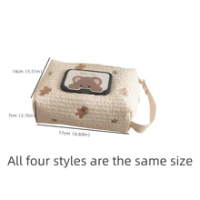 Korean Style Embroidered Car Tissue Box, Large Capacity Paper Towel Holder, Baby Stroller Tissue Bagbaby Shower Family Decorations Gifts