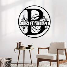 1 pièce Panneau de monogramme métallique rustique de 12 pouces/30 cm - Œuvre murale personnalisée d'initiale pour la décoration d'intérieur, utilisation extérieure , apporte une touche élégante et distinctive à votre espace
