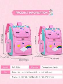 Mochila De Unicornio Para Niños Niñas Escuela Regreso A Clases - Rosa - Ver 5