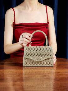 Sparkling, Shining, Elegant, Exquisite Mini Crystal Decorated Clutch Bag Perfect For Parties, Proms, Dinners, Banquets. Best Gift For Women