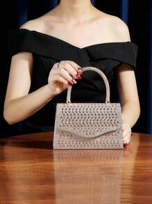 Sparkling, Shining, Elegant, Exquisite Mini Crystal Decorated Clutch Bag Perfect For Parties, Proms, Dinners, Banquets. Best Gift For Women