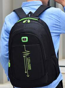 Mochila de gran capacidad en versión coreana para estudiantes masculinos de secundaria y preparatoria, mochila escolar de ocio y viaje de tela oxford, suministros escolares, bolsa de Navidad, multiusos, casual, vacaciones, viajes, gimnasio, regreso a la escuela, playa, laptop, deportes, senderismo, fin de semana, primavera