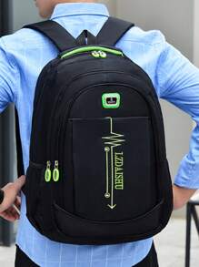 Mochila de gran capacidad en versión coreana para estudiantes masculinos de secundaria y preparatoria, mochila escolar de ocio y viaje de tela oxford, suministros escolares, bolsa de Navidad, multiusos, casual, vacaciones, viajes, gimnasio, regreso a la escuela, playa, laptop, deportes, senderismo, fin de semana, primavera