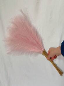 10pcs Artificial Rattan & Fresh Flowers Decor, Nordic Style Home Decor For Wedding & Festivals, Realistic Floral Ornament For Home, Outdoor, Garden, New Christmas Tree Decoration - Green Curly Vine, Red Pampas Grass, In Stock Fast Shipping,Fall Decor,Autumn - Pink - View 3