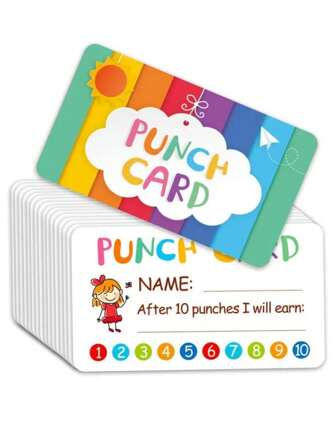 50pcs Punch Cards,My Reward Card For Classroom,Student & Family Behavior Motivation Decoration,Cute Motivational Card,Creative Gift,Party Supplies,Art & Craft Decoration Gift,Aesthetic Home Decoration,Kids Toys,Toys,Classroom,Students Gifts,Gift For Girls,Classroom Accessories,Classroom,Classroom Supplies,Kids Valentines Cards