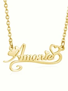 A Unique And Cute Customized English Letter Name Love Pendant Necklace, With A Classic And Simple Style, Suitable For Daily Wear And Various Special Occasions.