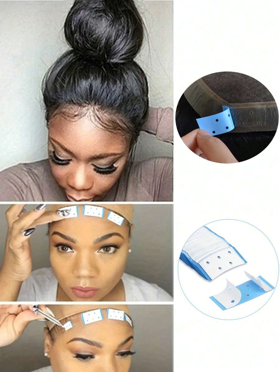 12入組小型假髮專用膠帶，隱形假髮黏著劑，透氣防水假髮膠帶 - 無色 - 查看 1