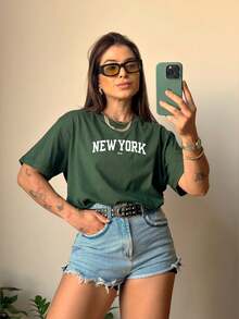 Women T-Shirts - Màu xanh lá cây đậm - Xem 3